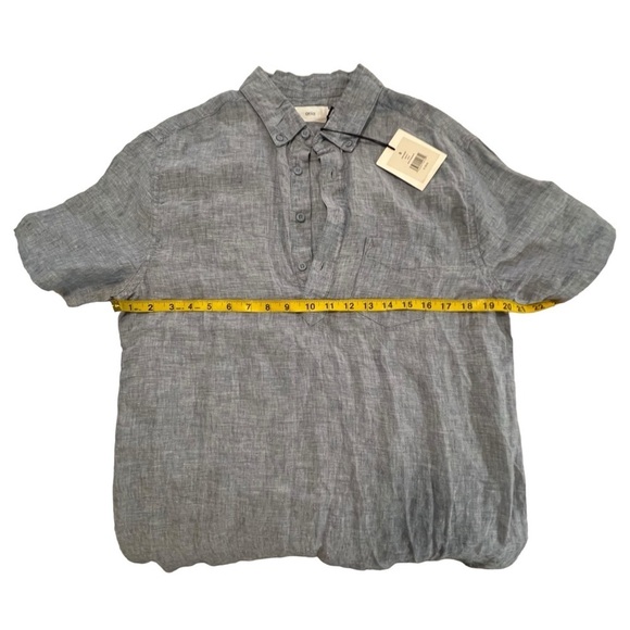 NWT Onia Men's Josh Linen Cotton Chambray Shirt w/ Pocket S New - Picture 7 of 12